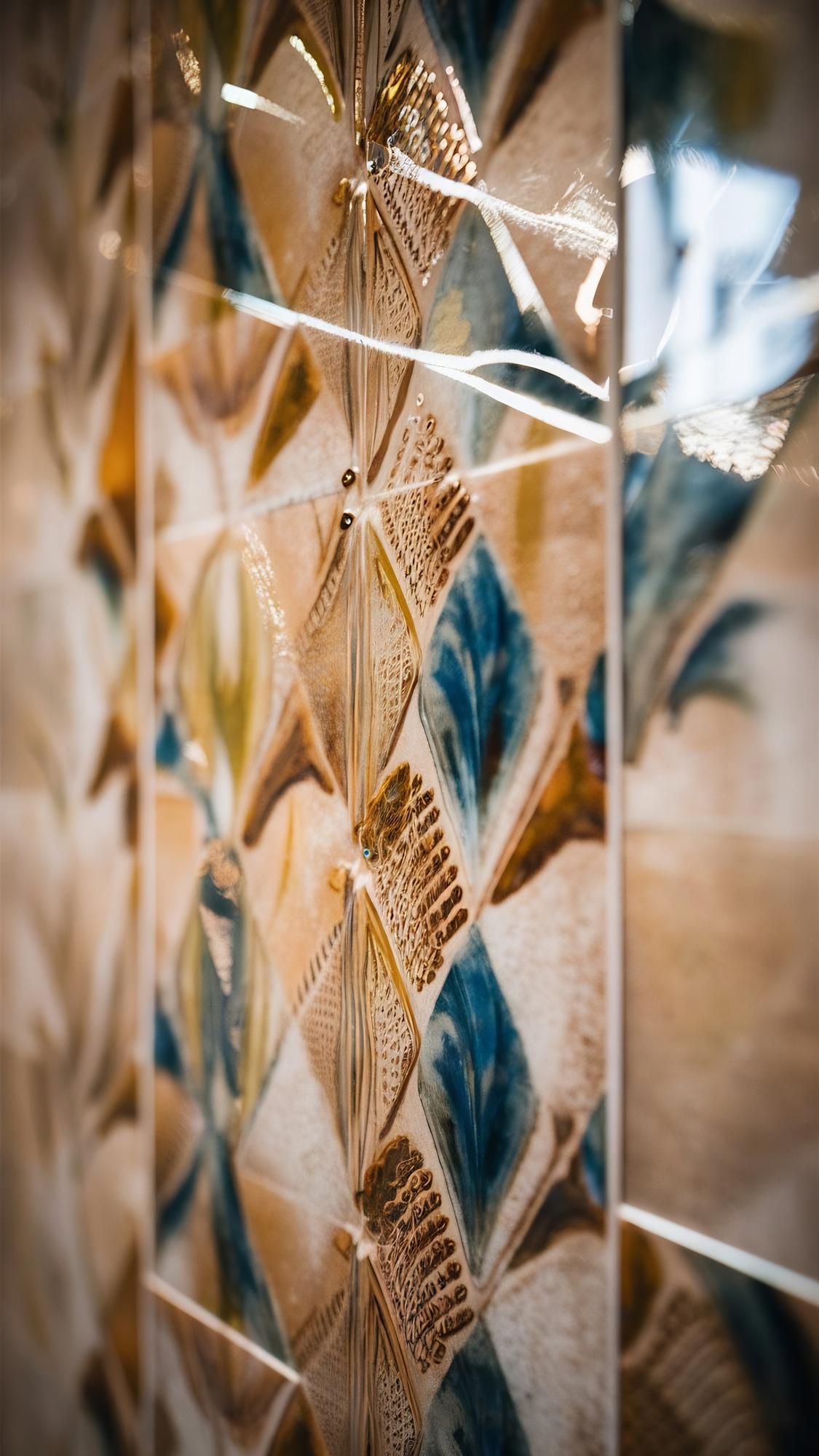 broderie mare geometrică pe perete